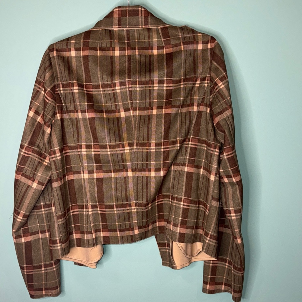 Kut from the Kloth Plaid Blazer - Olive, Brown and Tan - Picture 4 of 8